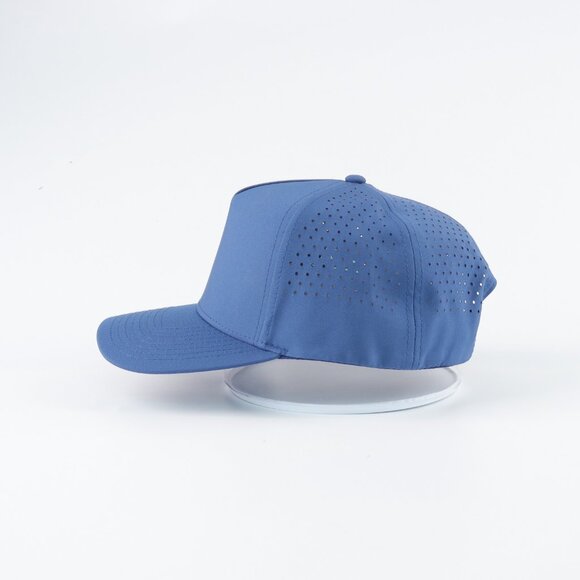 Blank 5 Panel Performance Structured Hats- 12 pack in Color Blue - Picture 4 of 5